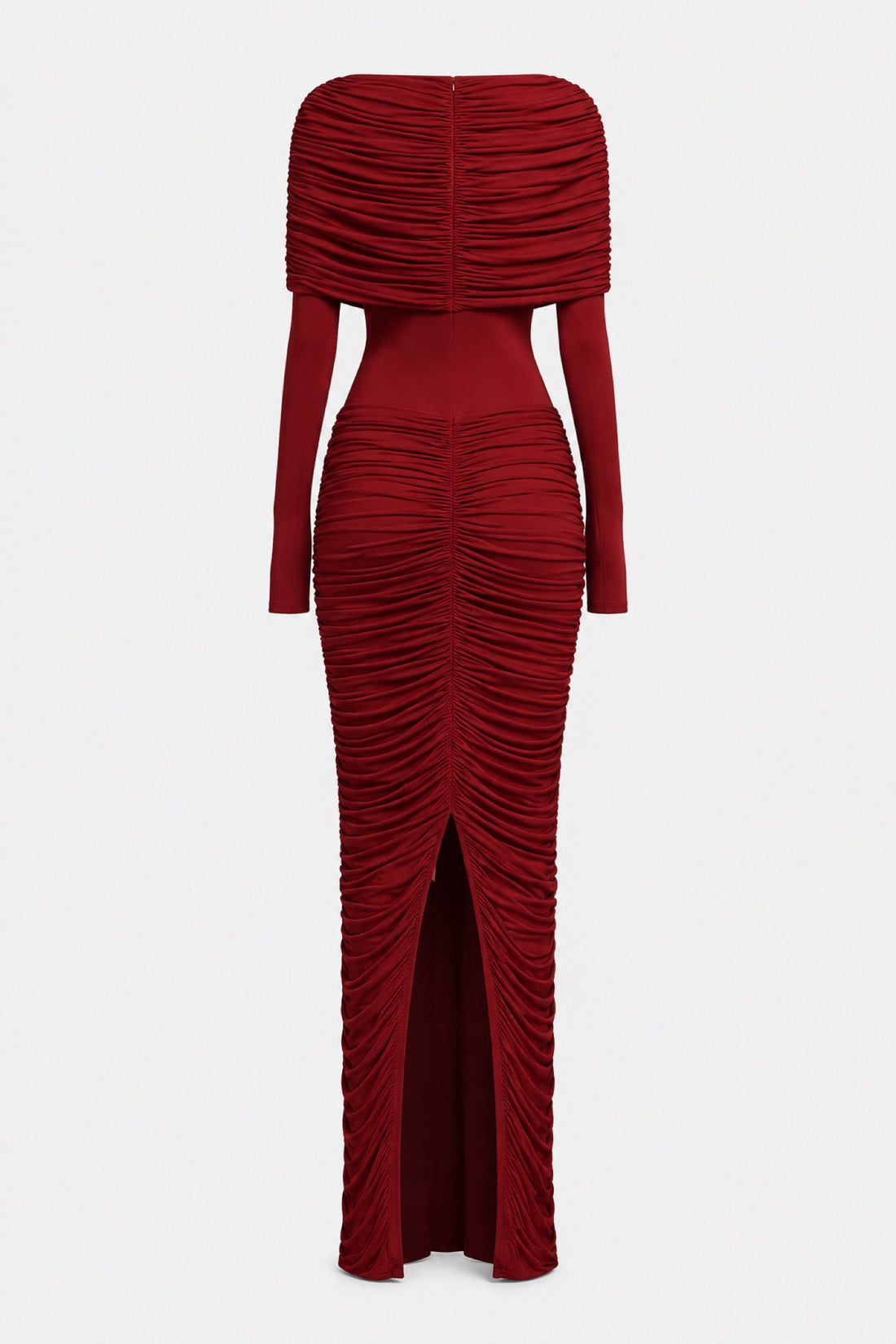 Aurore — Robe longue froncée à cape