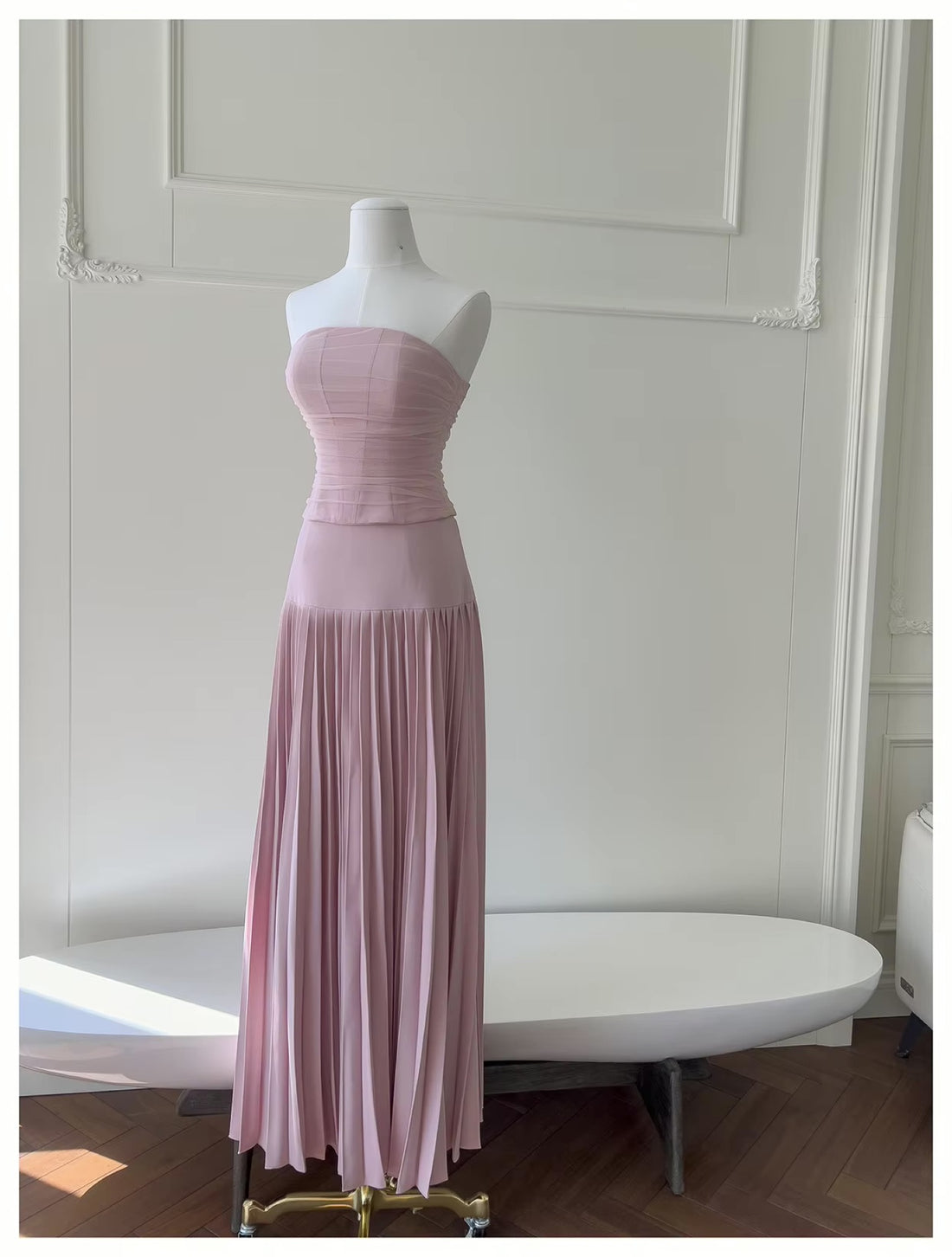 Clémence — Ensemble 3 pièces cape, bustier et jupe plissée