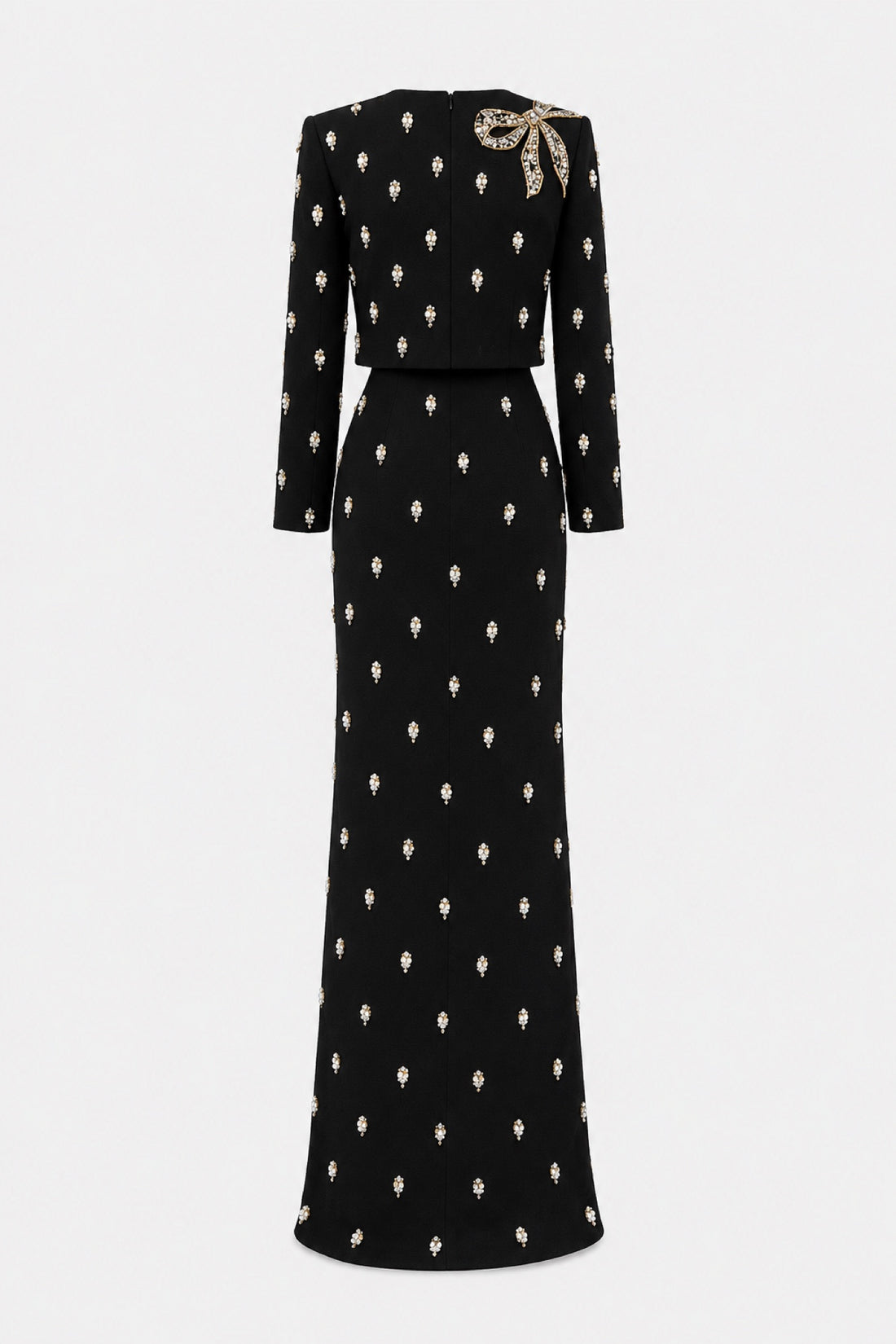 Gabrielle — Ensemble veste à nœud bijou et robe longue