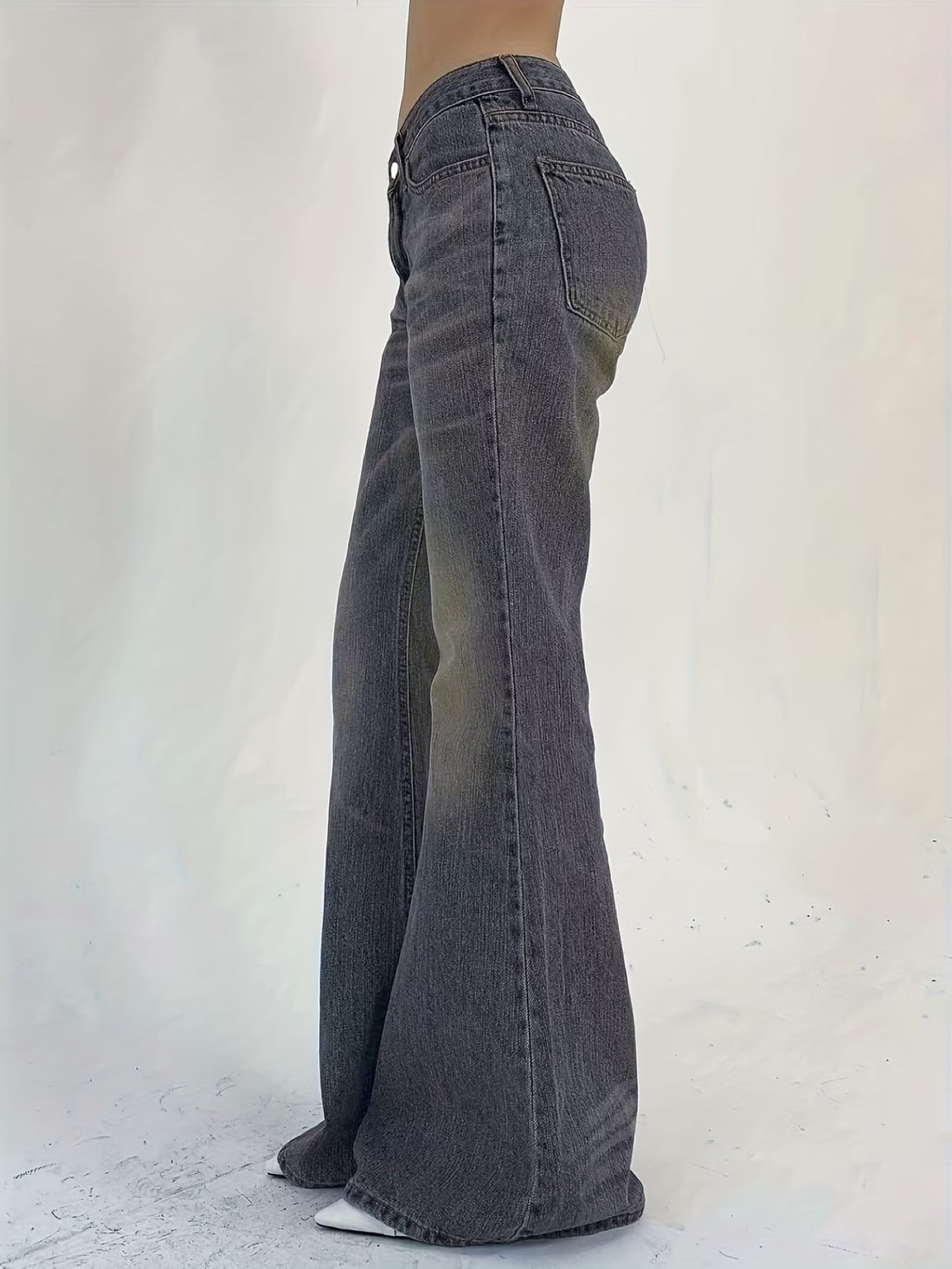 Garance — Jean flare taille basse délavé vintage