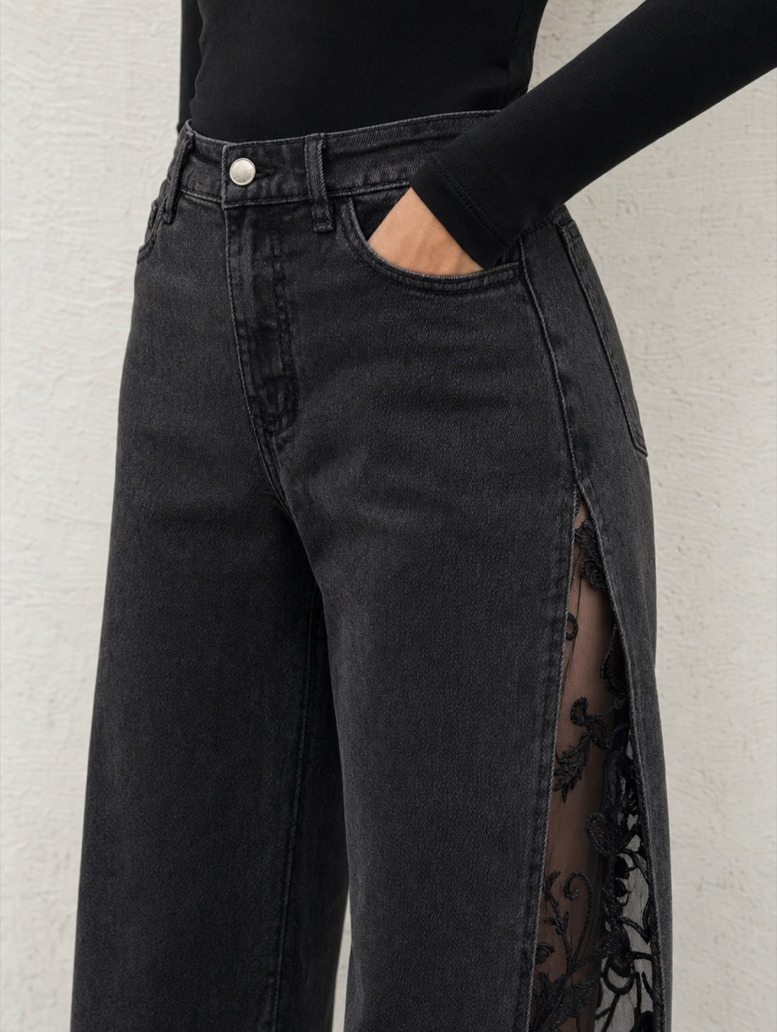 Lilith jean flare à dentelle
