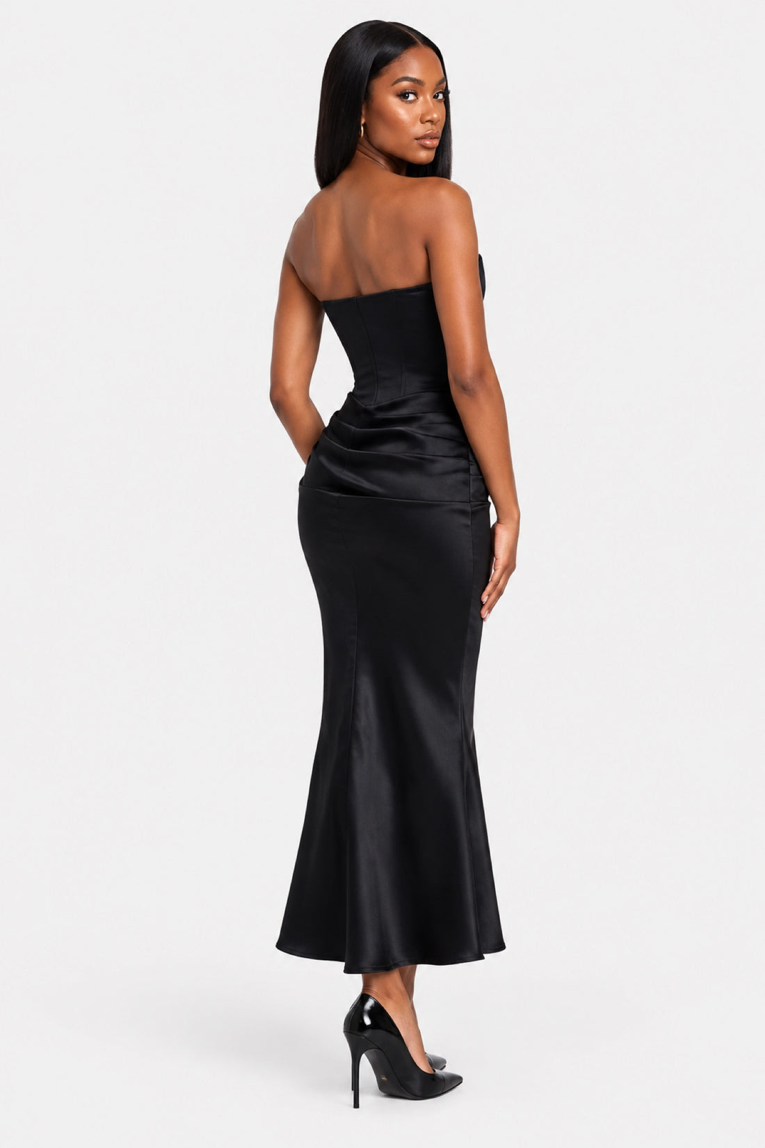 Margaux — Robe bustier satin sirène