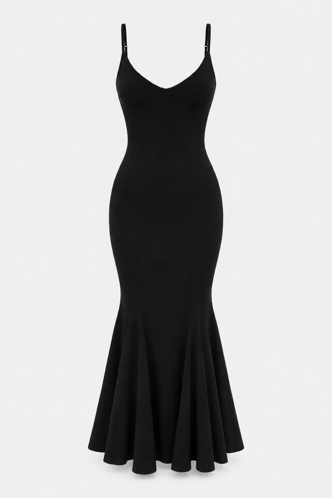 Sybille — Robe midi sculptante col V