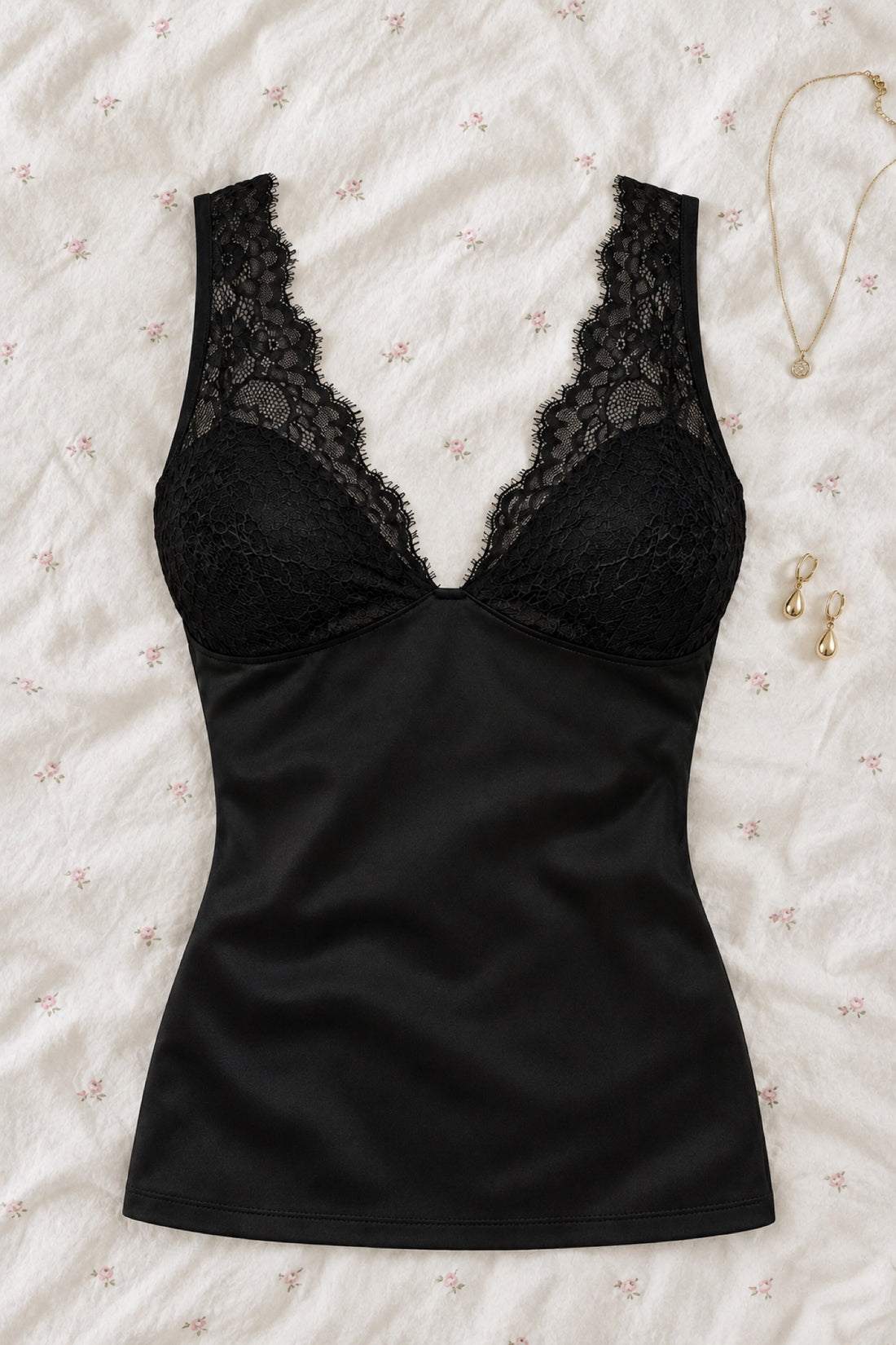 Victoria — Caraco satin et dentelle