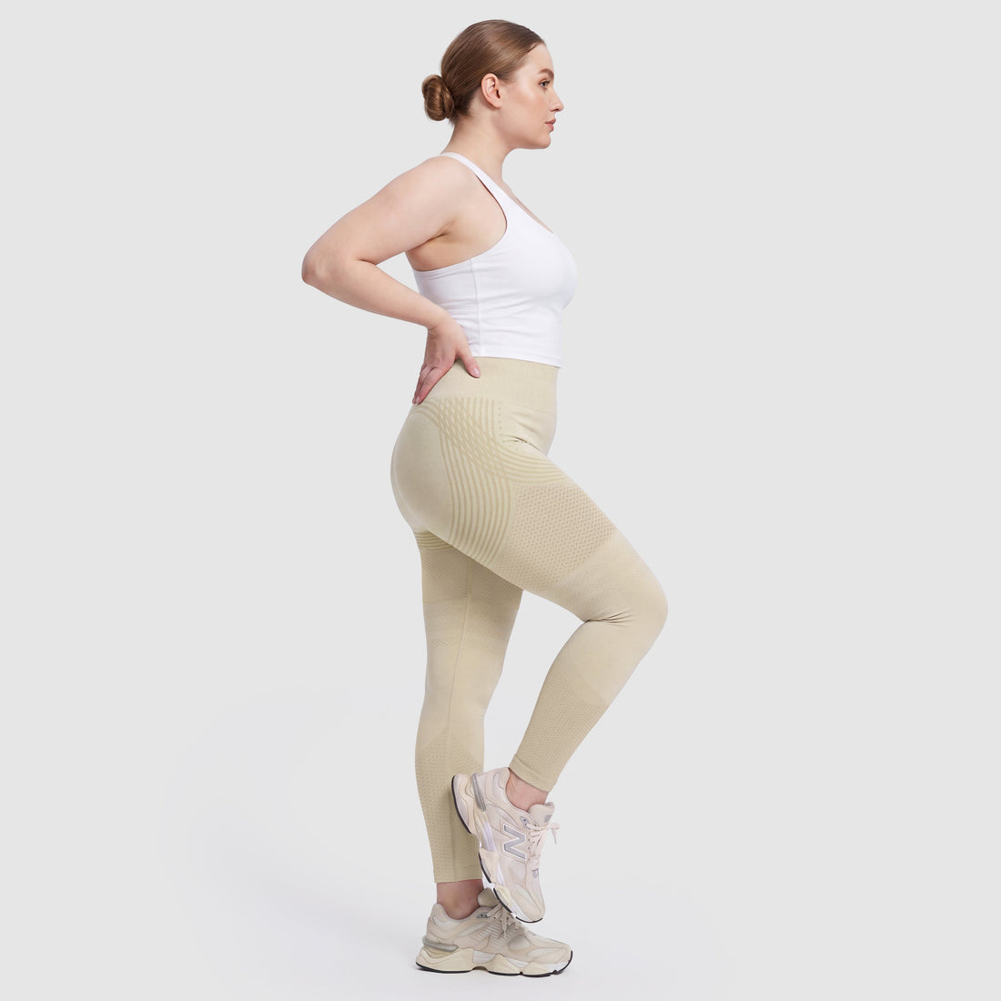 3D Sculpt Leggings Beige