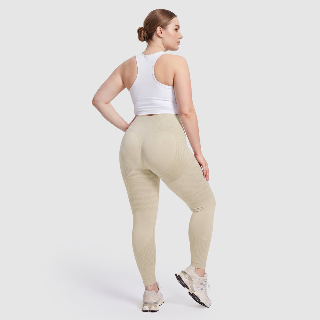 3D Sculpt Leggings Beige