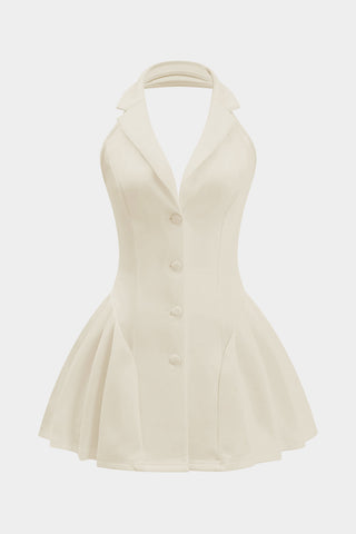 Robe Courte Col Halter à Volants