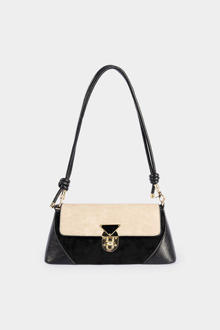 Sac Porté Épaule Simili Cuir Boucle Contrastée