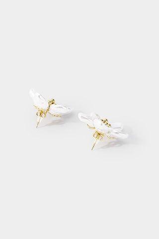 Boucles d'Oreilles Fleur et Perle