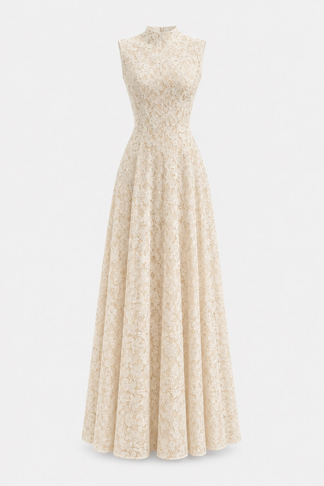 Albertine — Robe longue en dentelle ivoire