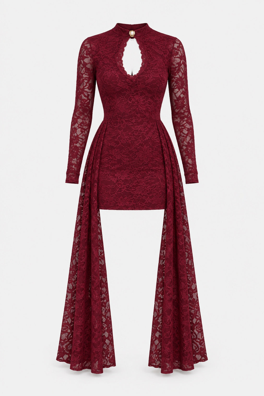 Angélique — Robe drapée à laçage et dentelle