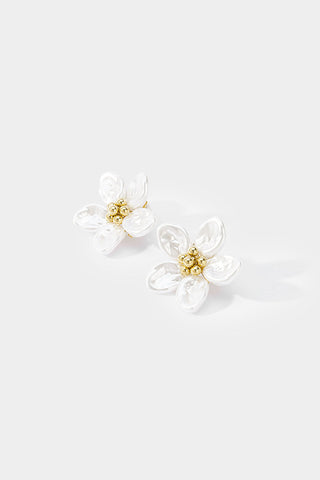 Boucles d'Oreilles Fleur et Perle