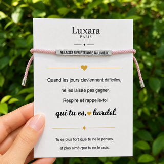 Bracelet Ne laisse rien éteindre ta lumière – Rose & Argent