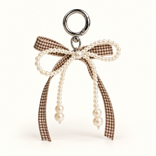 Charm Nœud Vichy & Perles