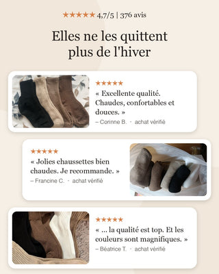 Avis clientes Chaussettes Canada – 4,7/5