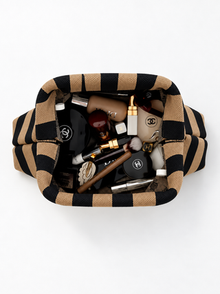 Fines Rayures Noir & Camel