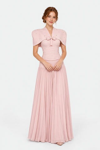 Clémence — Ensemble 3 pièces cape, bustier et jupe plissée