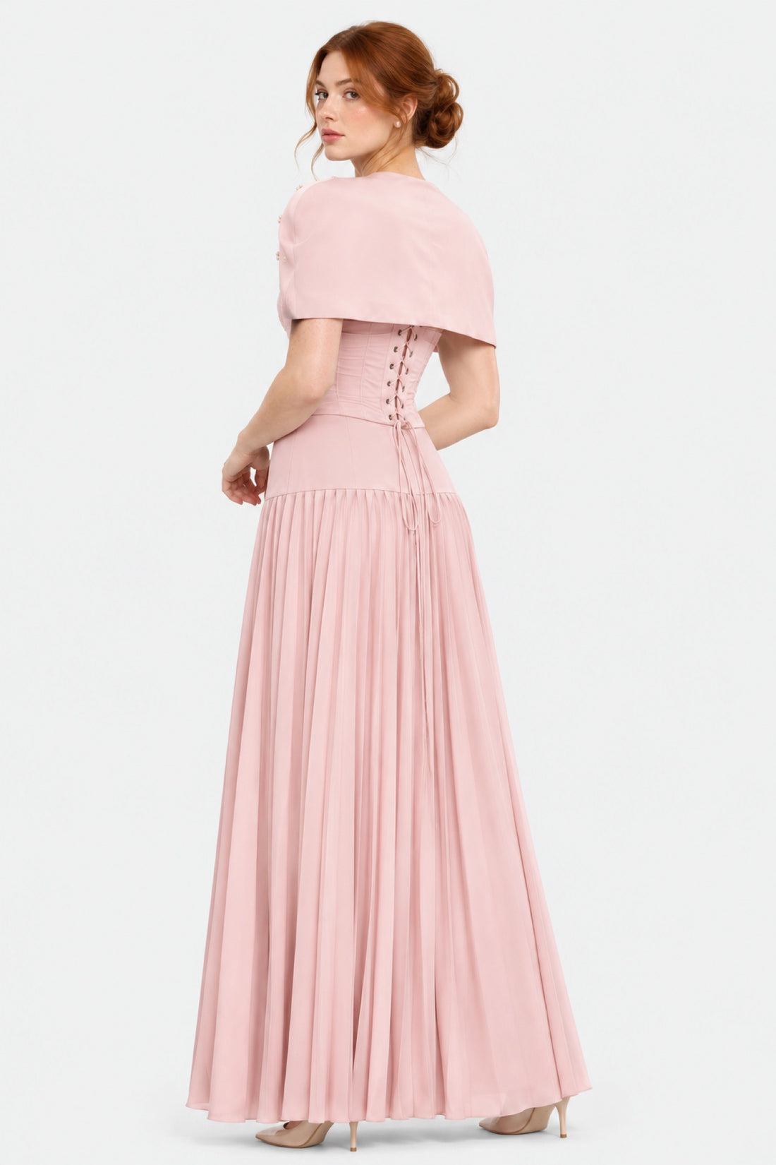 Clémence — Ensemble 3 pièces cape, bustier et jupe plissée