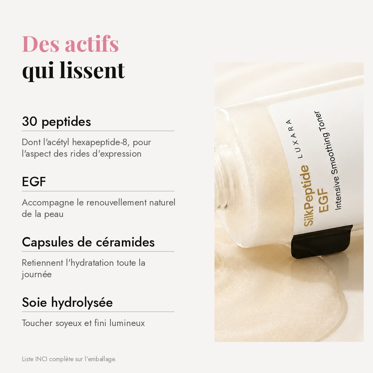 Luxara – Lotion EGF aux 30 peptides