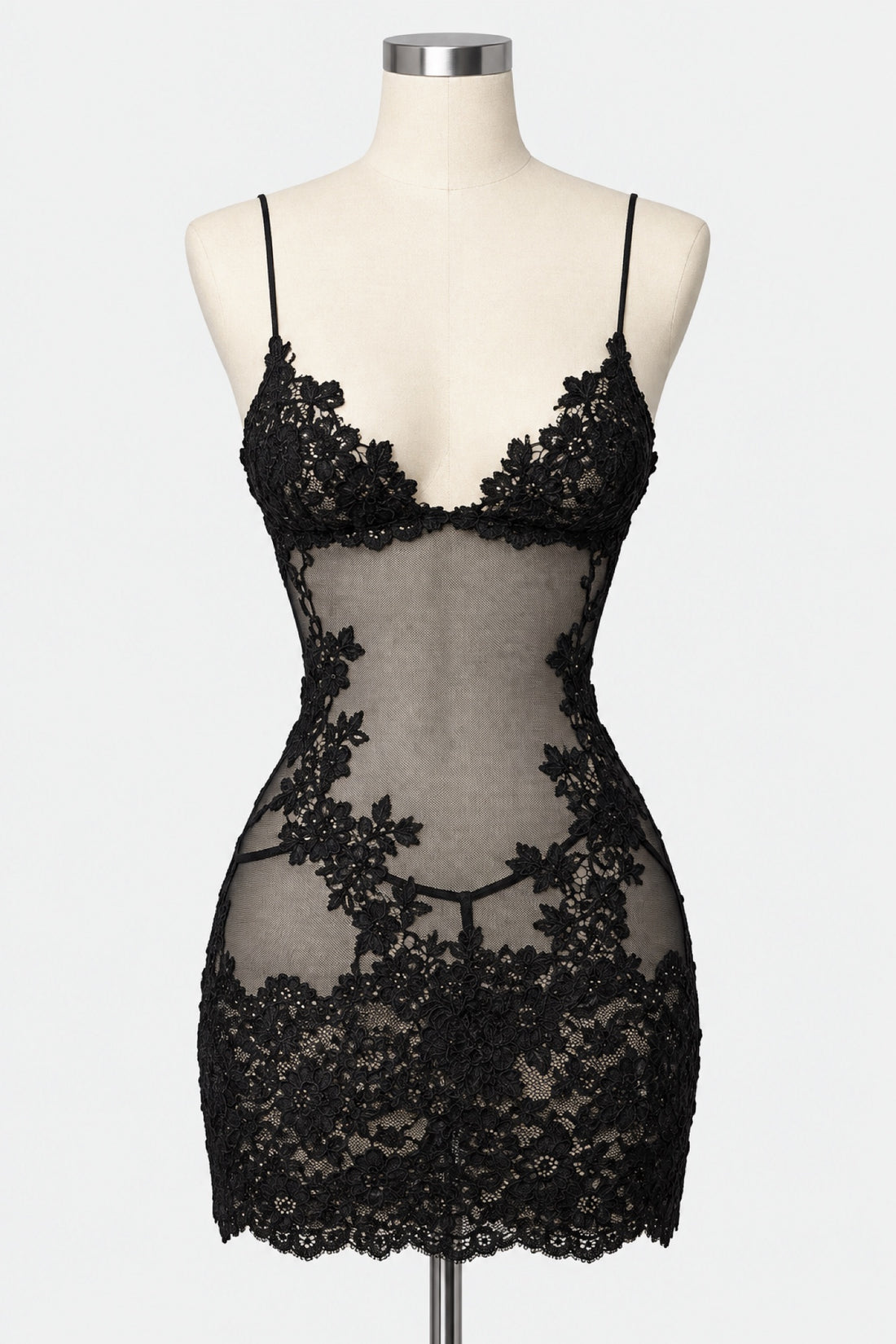 Lilou — Mini-robe en dentelle et tulle