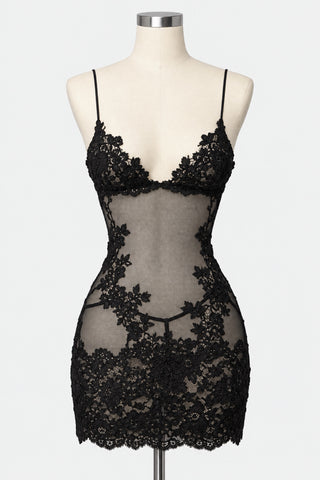 Lilou — Mini-robe en dentelle et tulle
