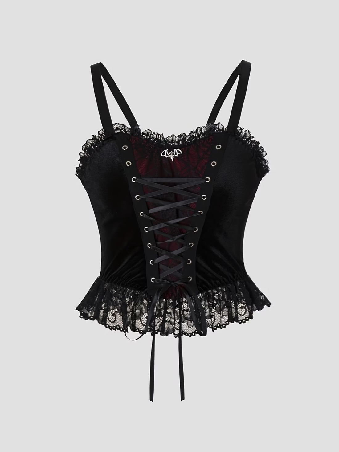 Nyctalis — Corset top velours lacé chauve-souris