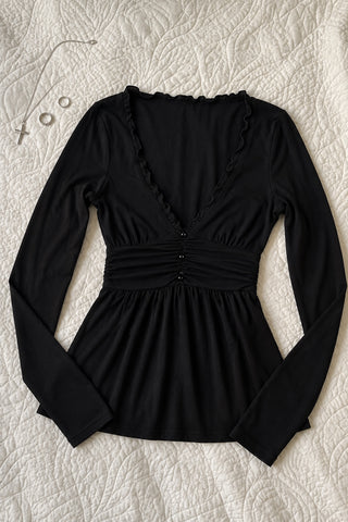 Ombeline top col V dentelle