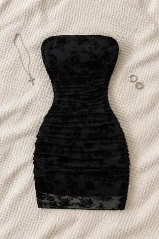 Ondine — Robe bustier moulante en dentelle floquée