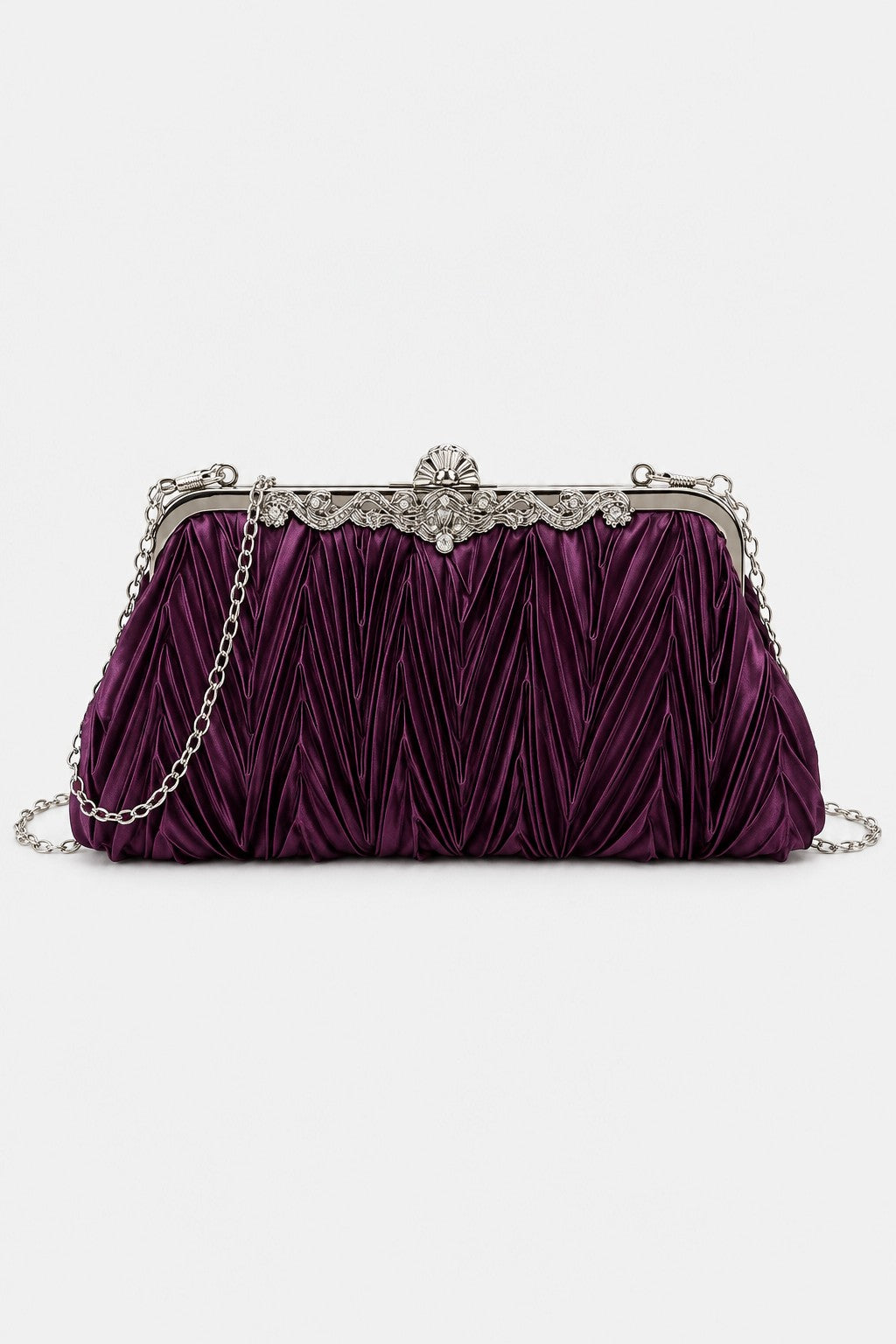 Pompadour — Pochette de soirée satin plissé