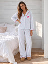 Blue Stripe Pink Hearts