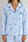Blue Stripe Navy Bows