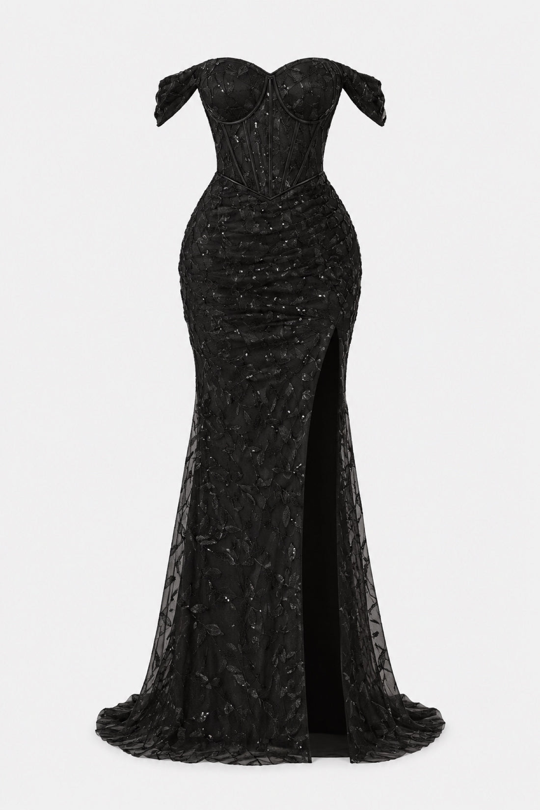 Ravenna — Robe longue corset épaules dénudées
