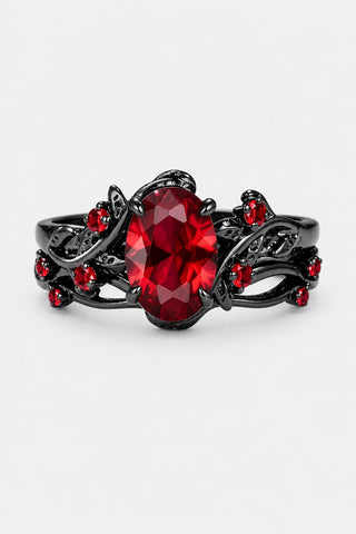 Ruby — Bague filigrane pierre rouge