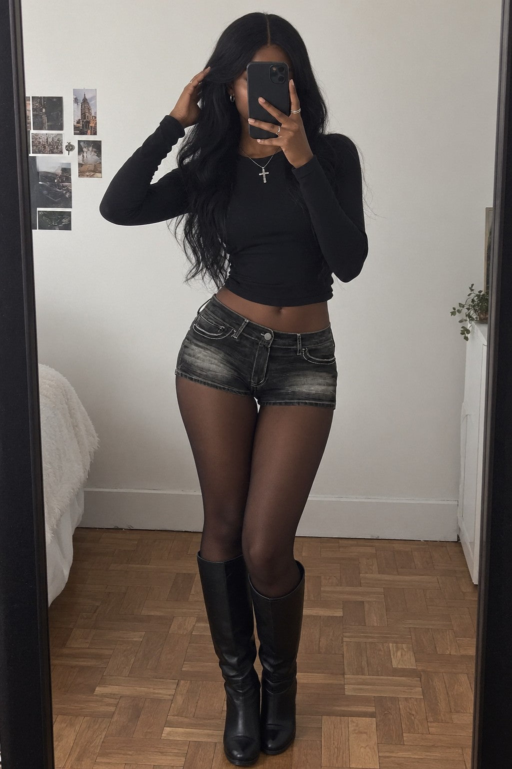 Séraphin — Short en jean ailes et strass