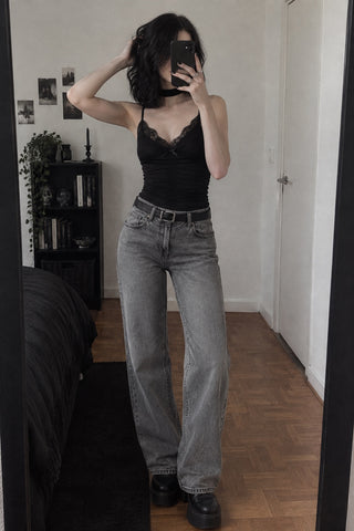 Ysolde — Ruched Lace-Trim Cami